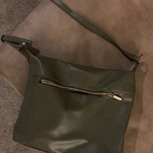 Green faux leather purse